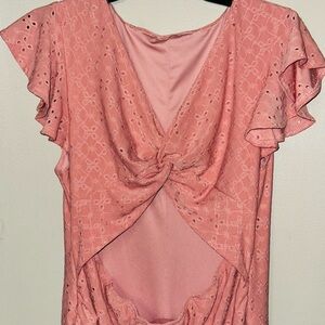 Elegant Pink Lace Women Top